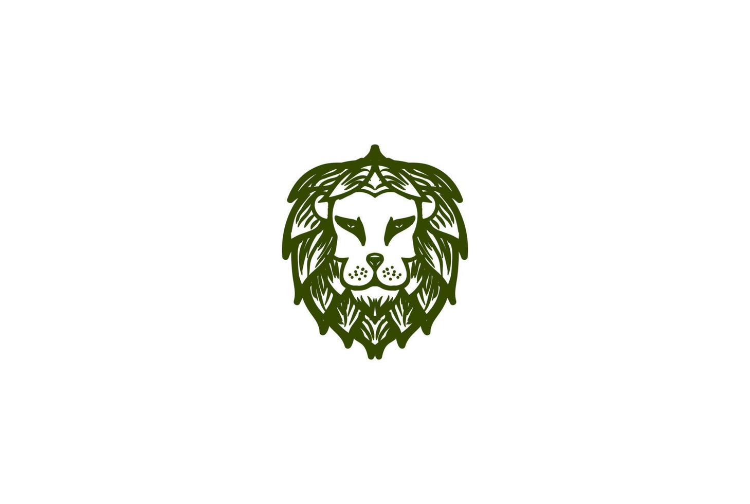 lejonkungen humle bryggeri logotyp design vektor