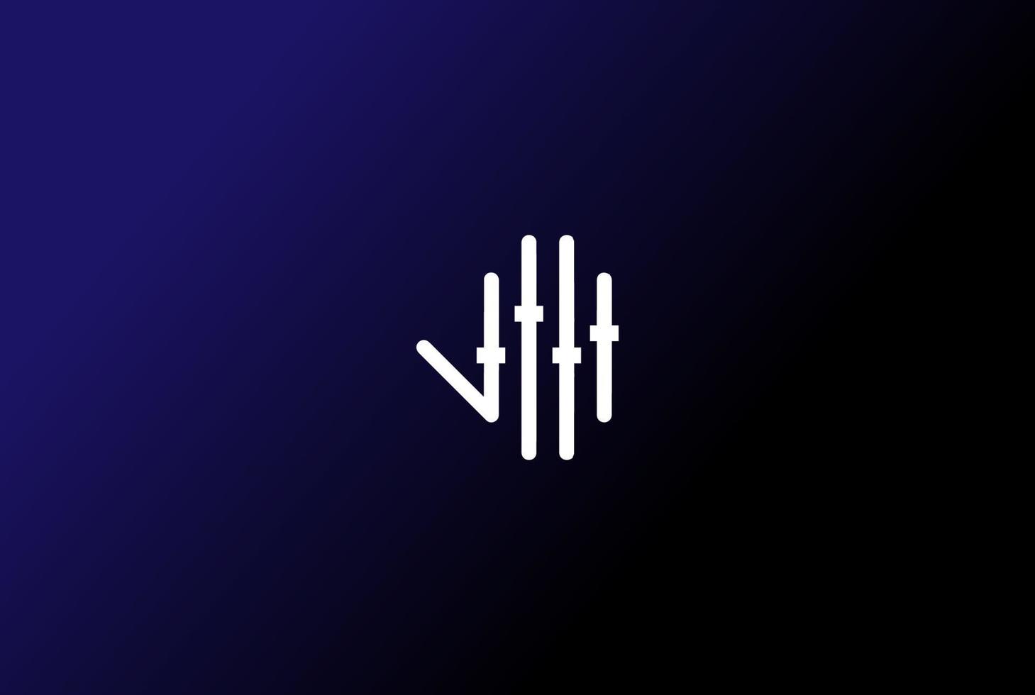 einfache minimalistische Hand mit Equalizer für DJ-Musik-Logo-Design-Vektor vektor