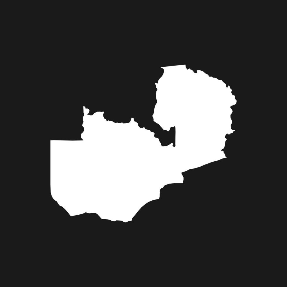 Karte von Sambia auf schwarzem Hintergrund vektor
