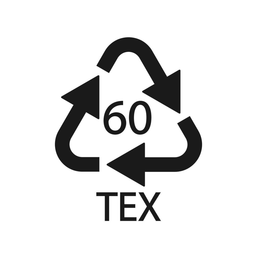 Biomaterial organisches Material Recyclingcode 60 tex. Vektor-Illustration vektor