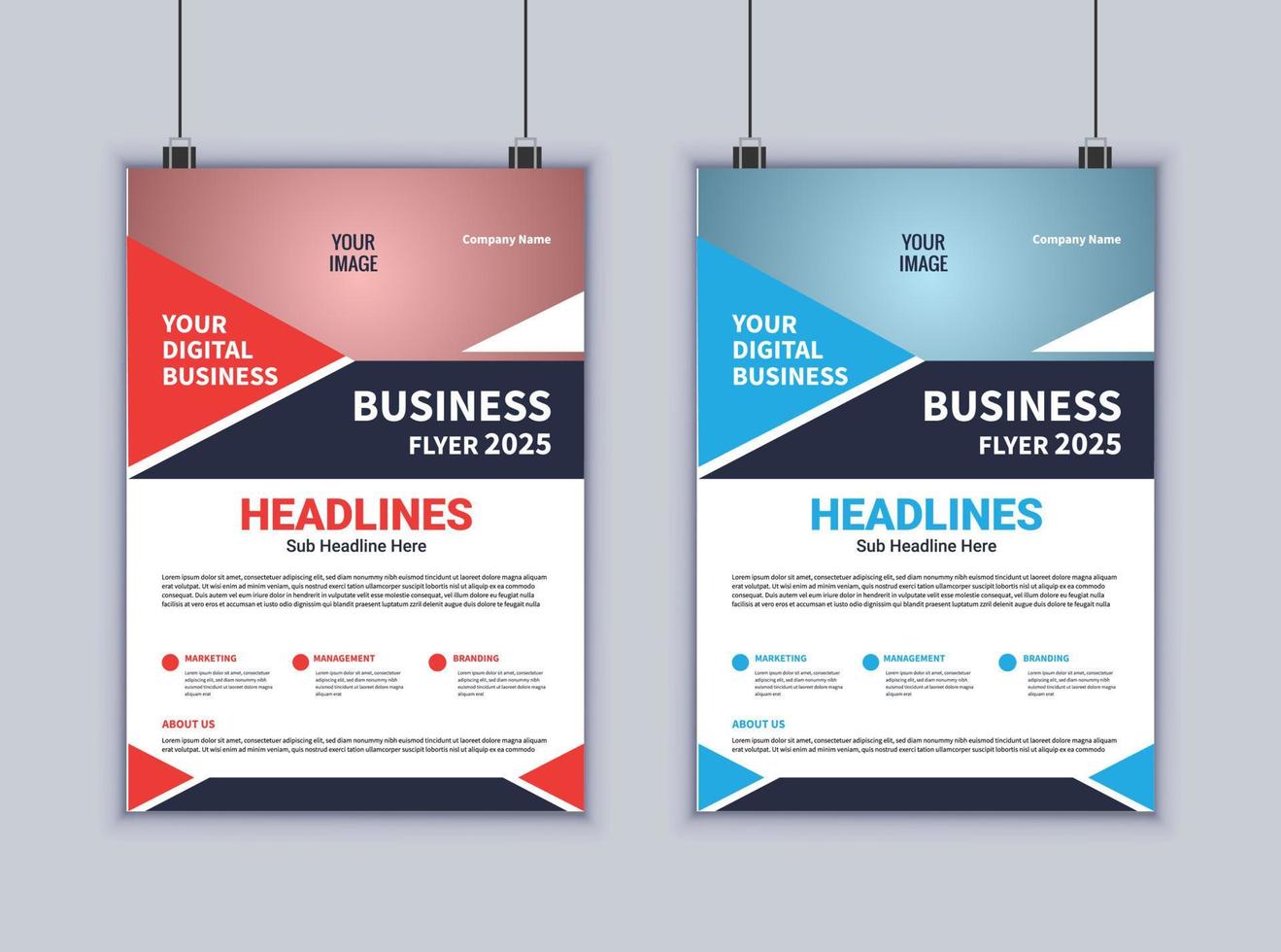 kreatives Business-Flyer-Design. modernes Layout-Design. Vektor-Design-Vorlage. 2-seitiges Flyerdesign vektor