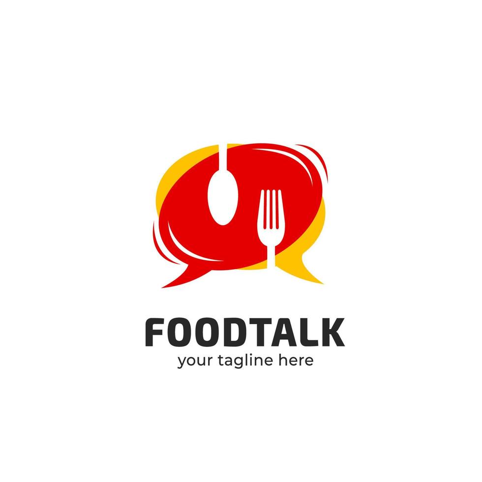 foodie food talk logotyp ikon symbol bra för podcast, community, forum, café, restaurang eller någon matrelaterad logotyp vektor