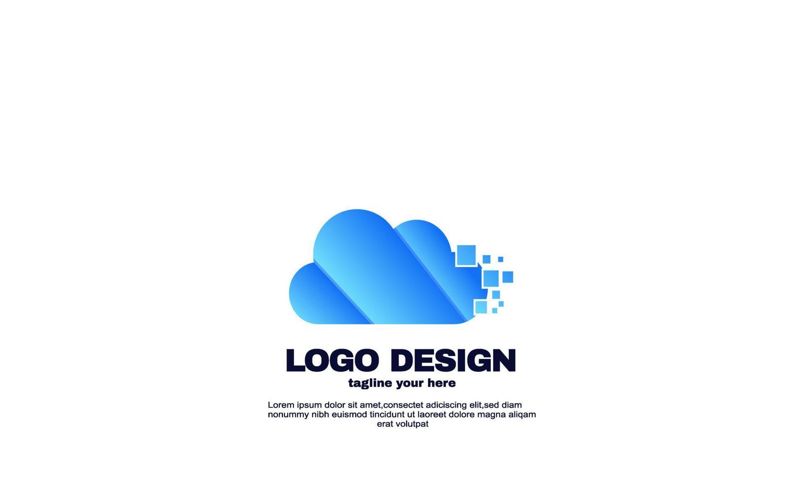 vektor abstrakt modern pixel moln logotyp designer koncept