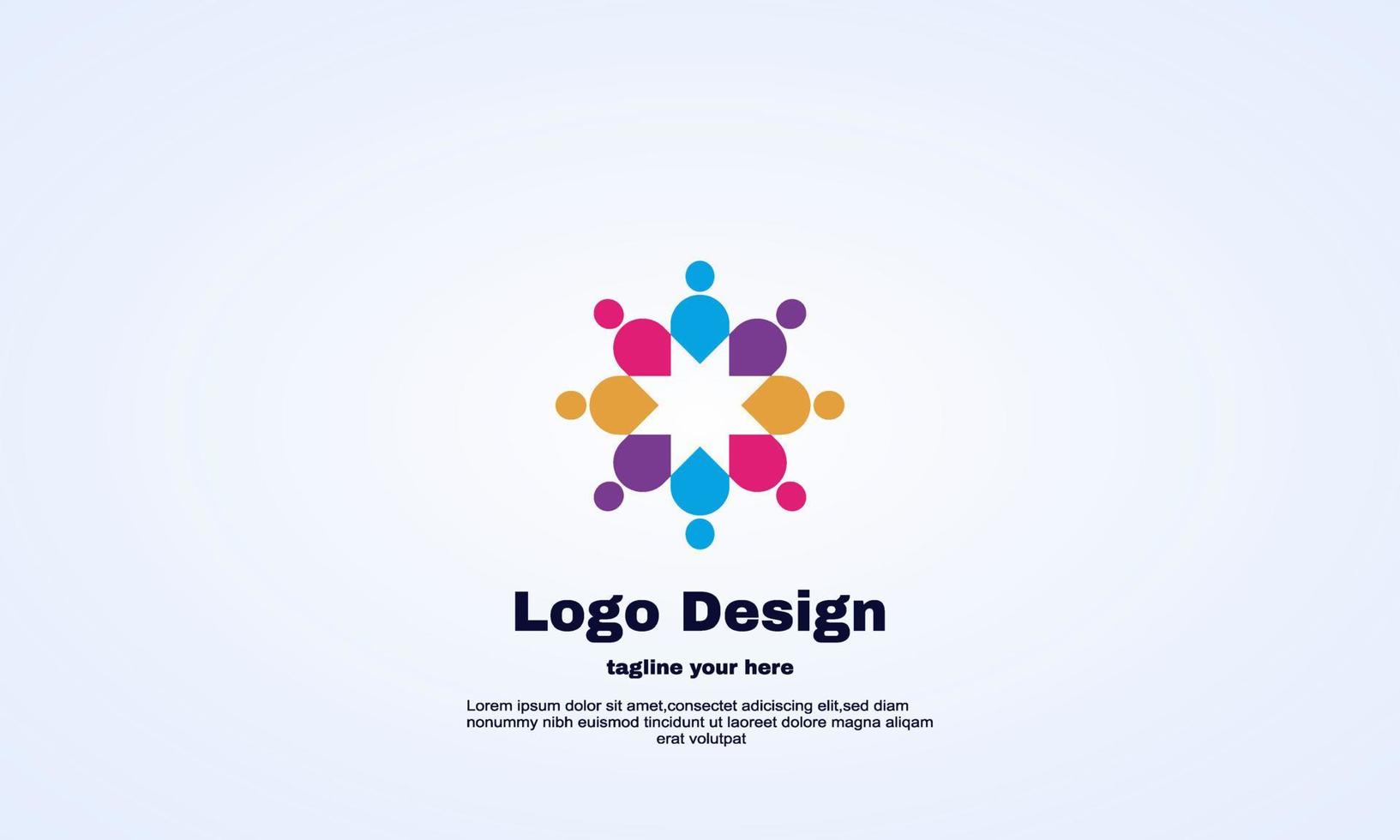 lager kreativa sociala nätverk människor enhet logotyp design vektor