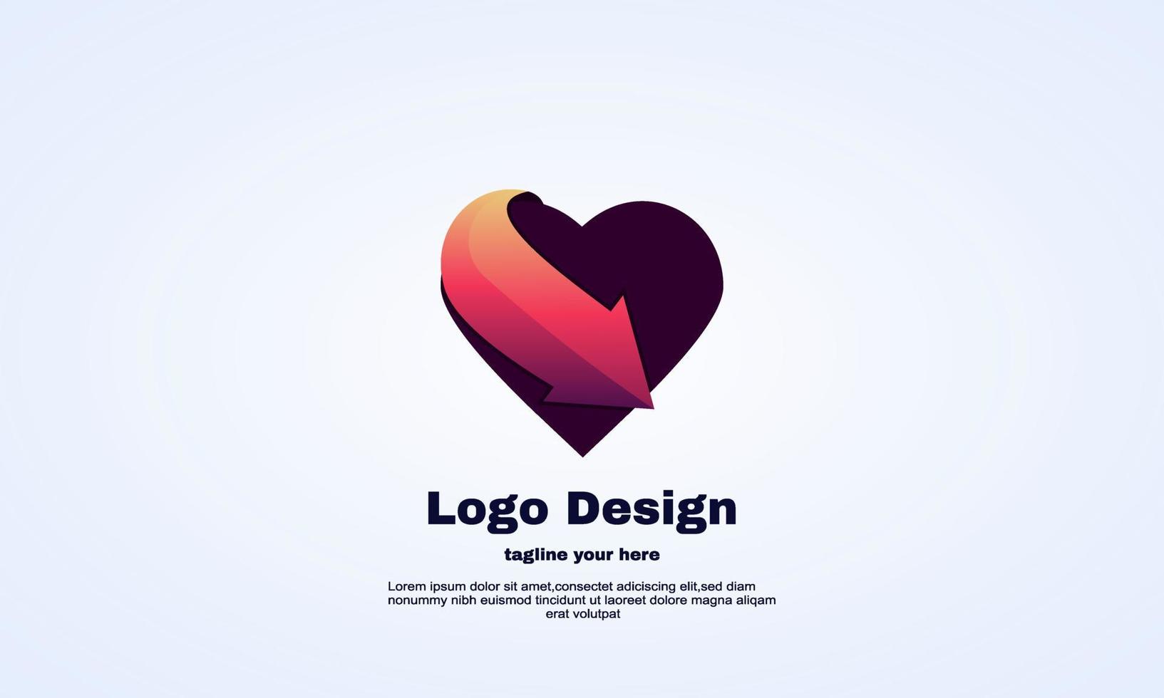 Lager Illustrator buntes Liebespfeil-Logo-Zeichen-Symbol vektor