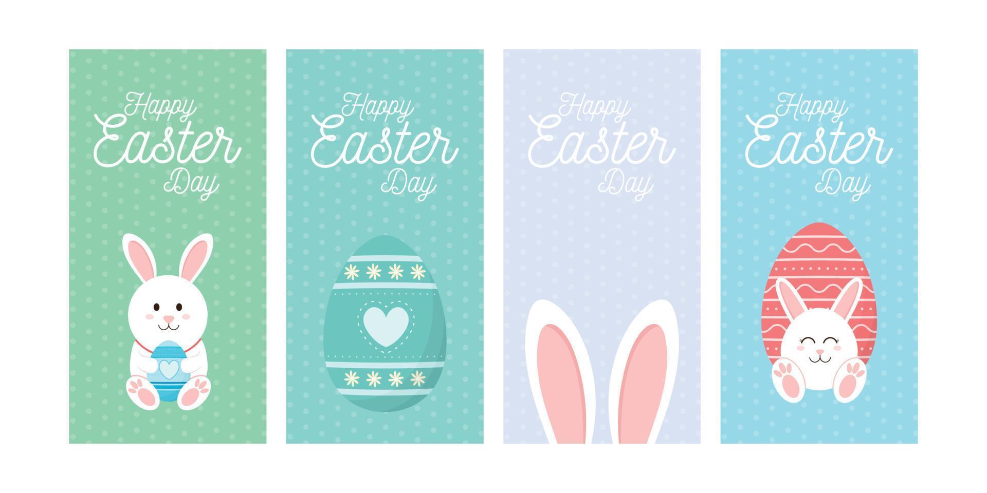 Satz von Ostern-Hintergrund-Vektorillustration. verwendbar für Banner, Poster, Cover-Design-Vorlagen, Social-Media-Geschichten-Hintergrundbilder. vektor