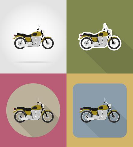 motorcykel platt ikoner vektor illustration