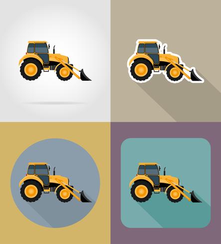traktor platt ikoner vektor illustration