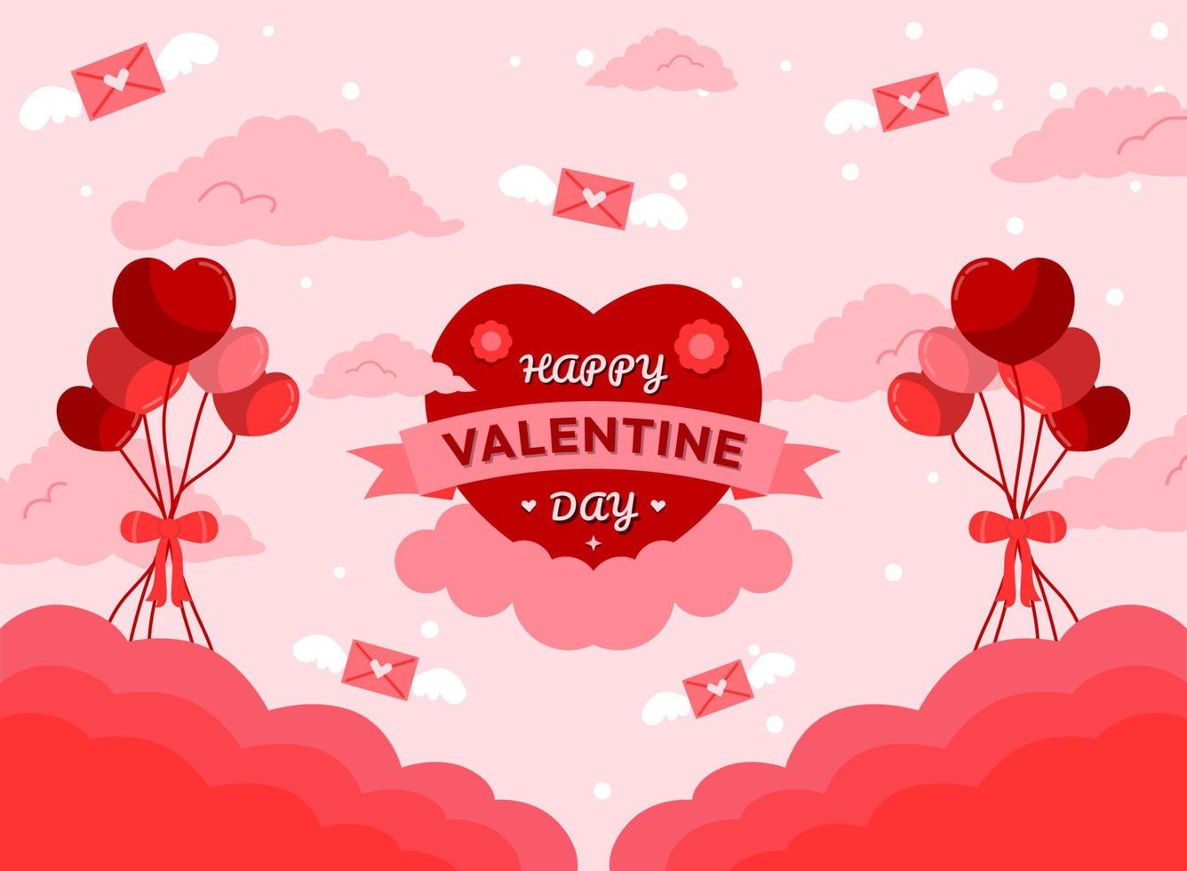 Happy Valentinstag Hintergrund mit schönen Objekten Vektor-Design vektor