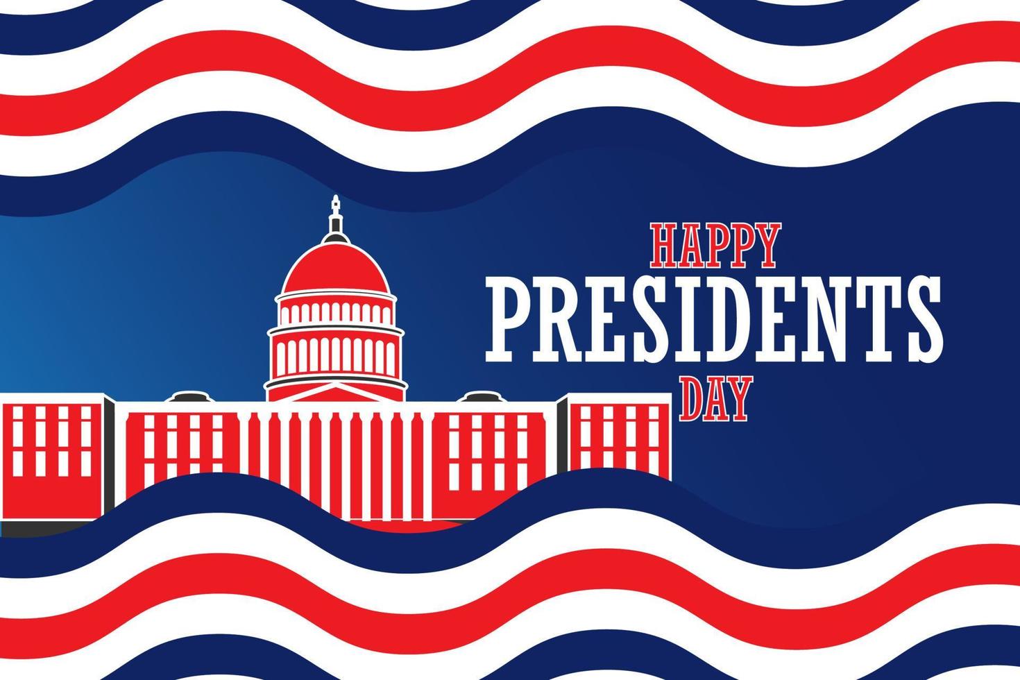 Happy President's Day Poster Illustration, ideal für Grußkarten und Geschenke zum Präsidententag vektor