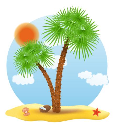 palmträd står på sanden vektor illustrationen