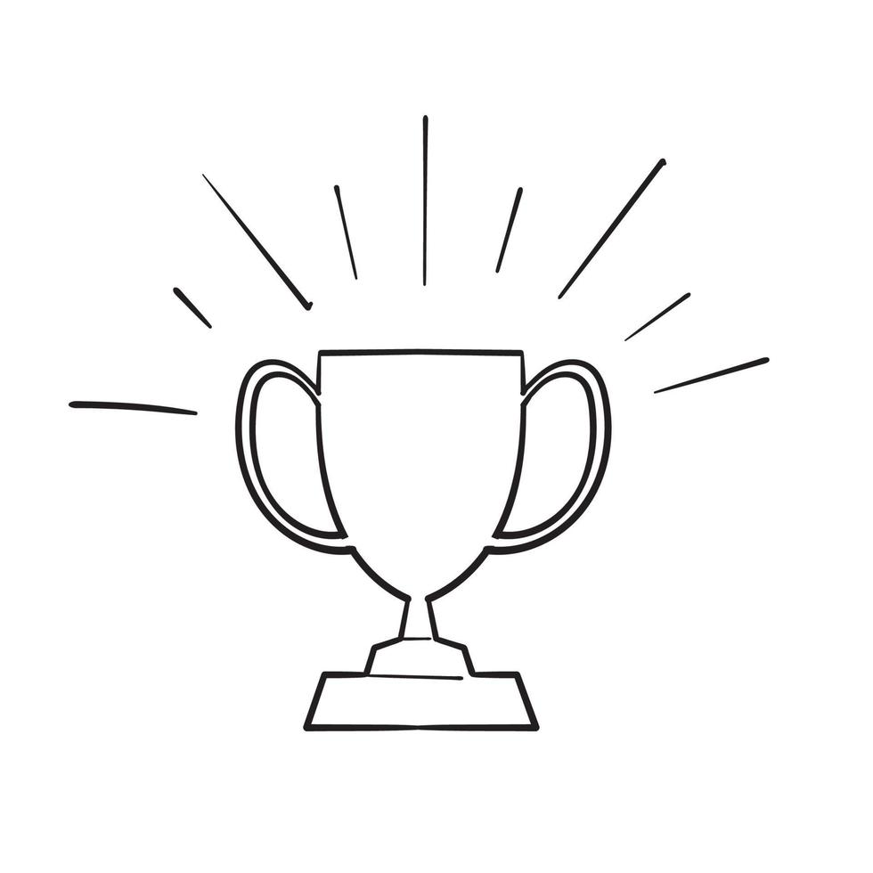 Doodle Gewinner Trophy Cup-Symbol. Sportwettbewerb Silhouette Symbol vektor