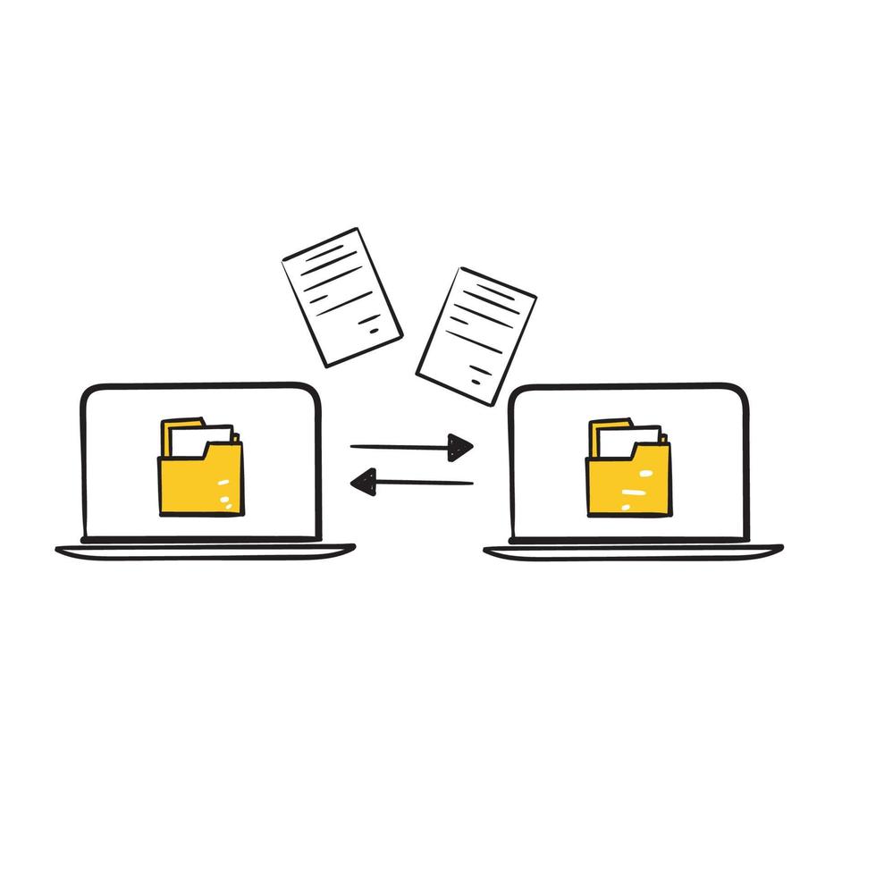 handritad doodle överföring mapp illustration vektor isolerade