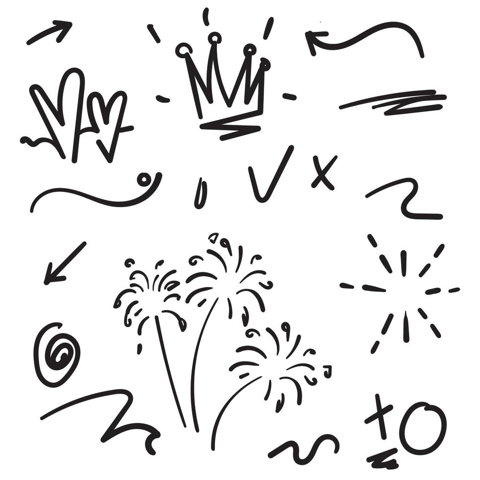 vektor handritad samling av designelement doodle