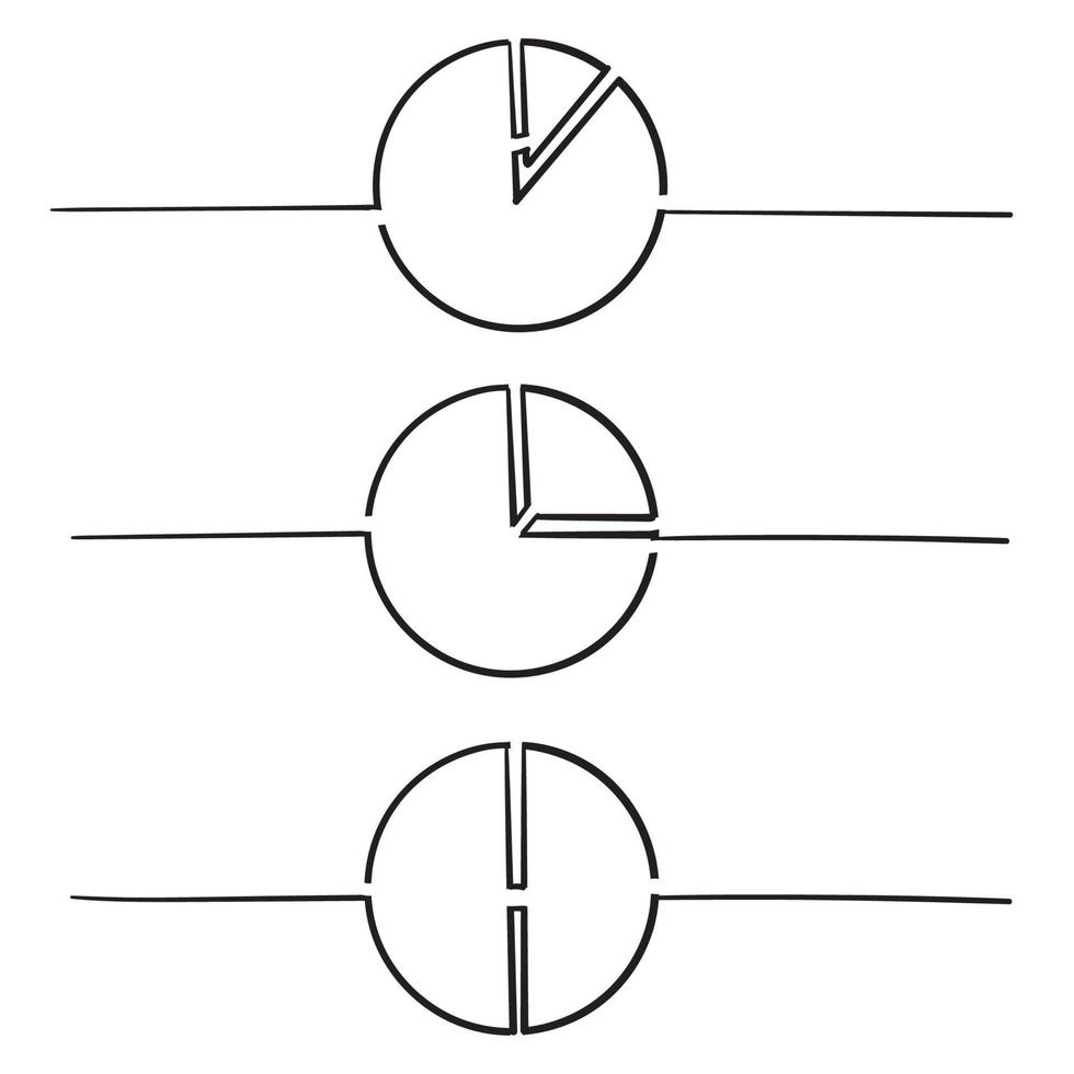 cirkeldiagram mall illustration med handritad doodle stil vektor
