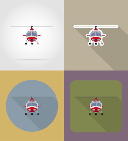 helikopter platt ikoner vektor illustration