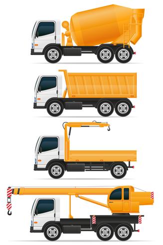 set ikoner lastbilar konstruerade för konstruktion vektor illustration