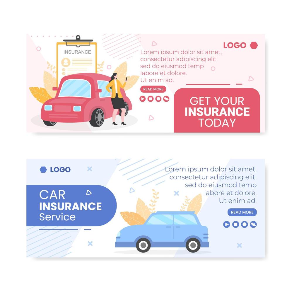 bilförsäkring banner mall platt design illustration redigerbar av kvadratisk bakgrund lämplig för sociala medier, gratulationskort och webbannonser på internet vektor