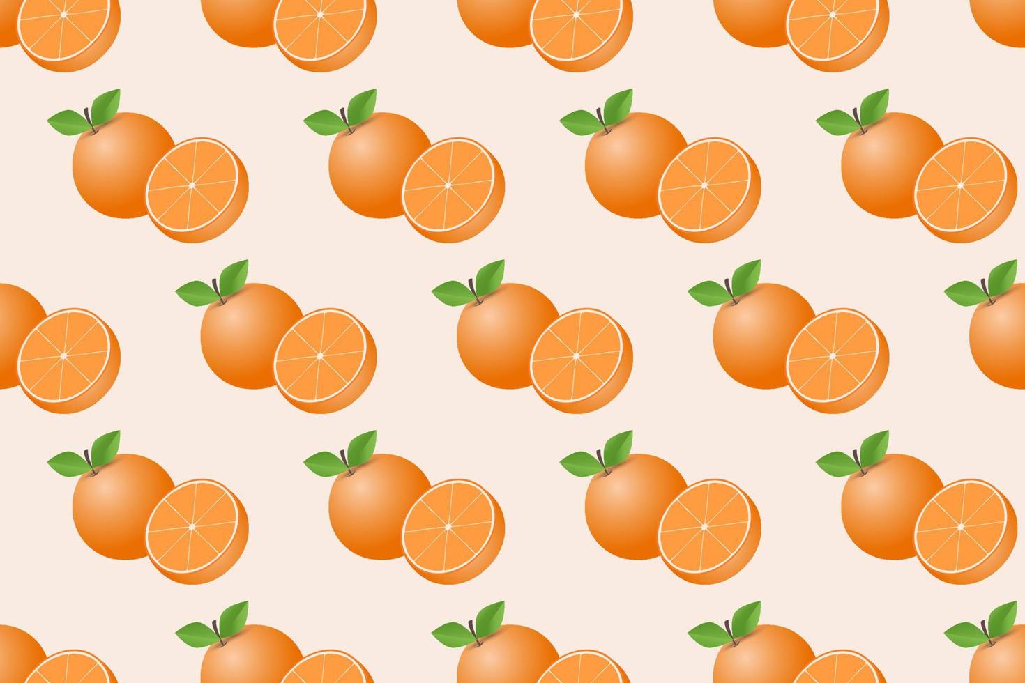 handritad orange frukt sömlös design vektor