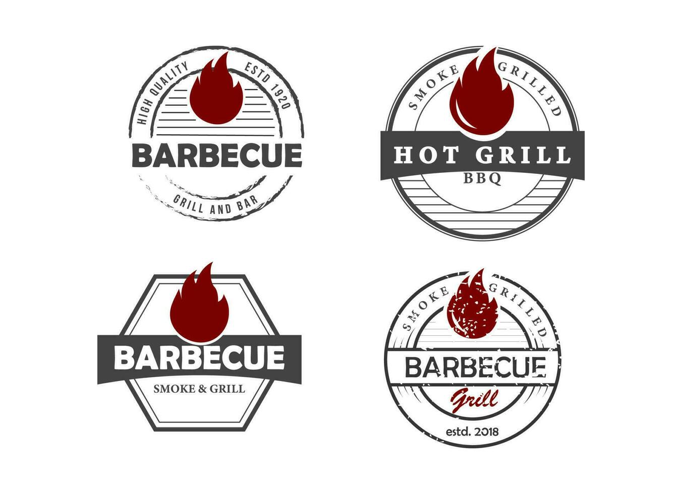 vintage grill logo design inspiration. vektor