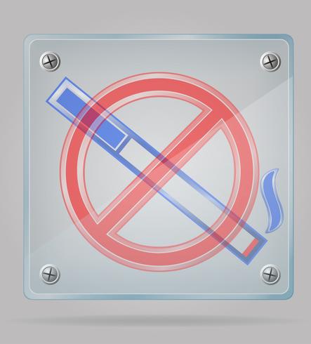 transparentes Zeichen nicht rauchen auf der Plattenvektorillustration vektor