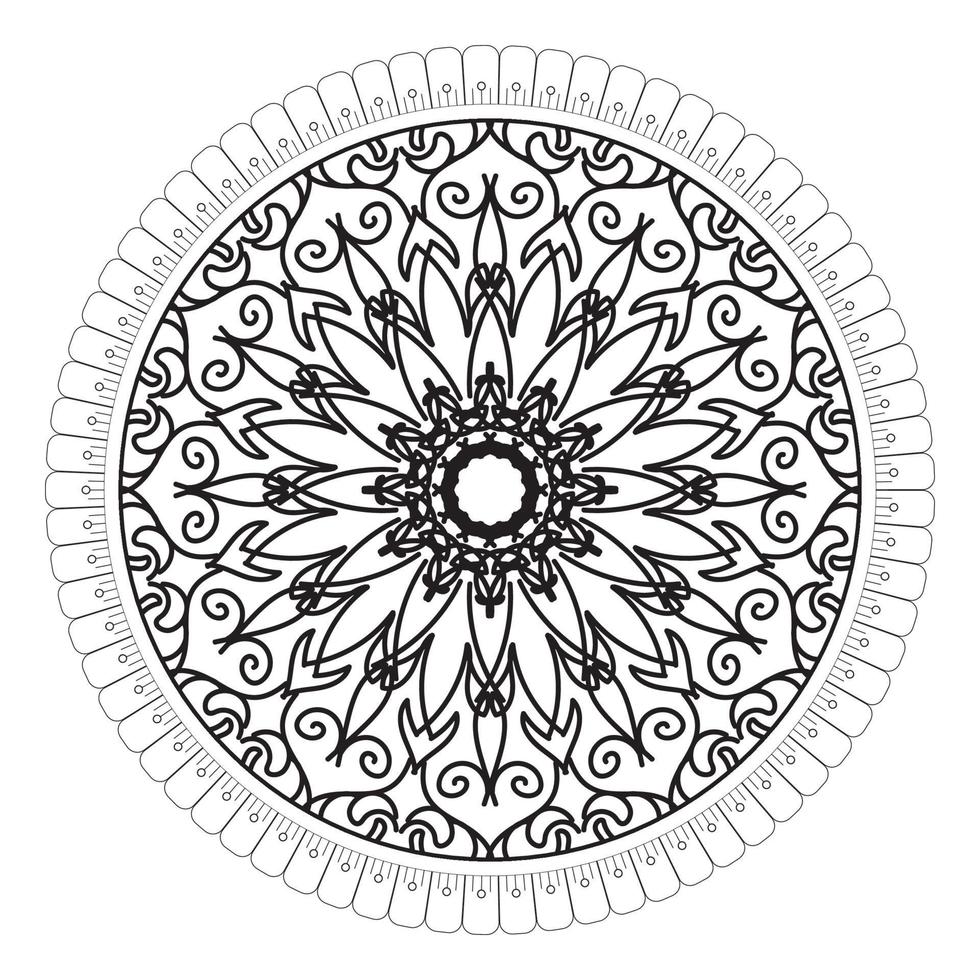 kreisförmiges Muster in Form von Mandala mit Blume für Henna-Mandala-Tattoo-Dekoration vektor