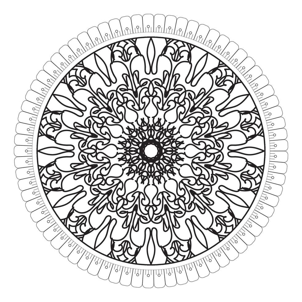 cirkulärt mönster i form av mandala med blomma för henna mandala tatuering dekoration vektor