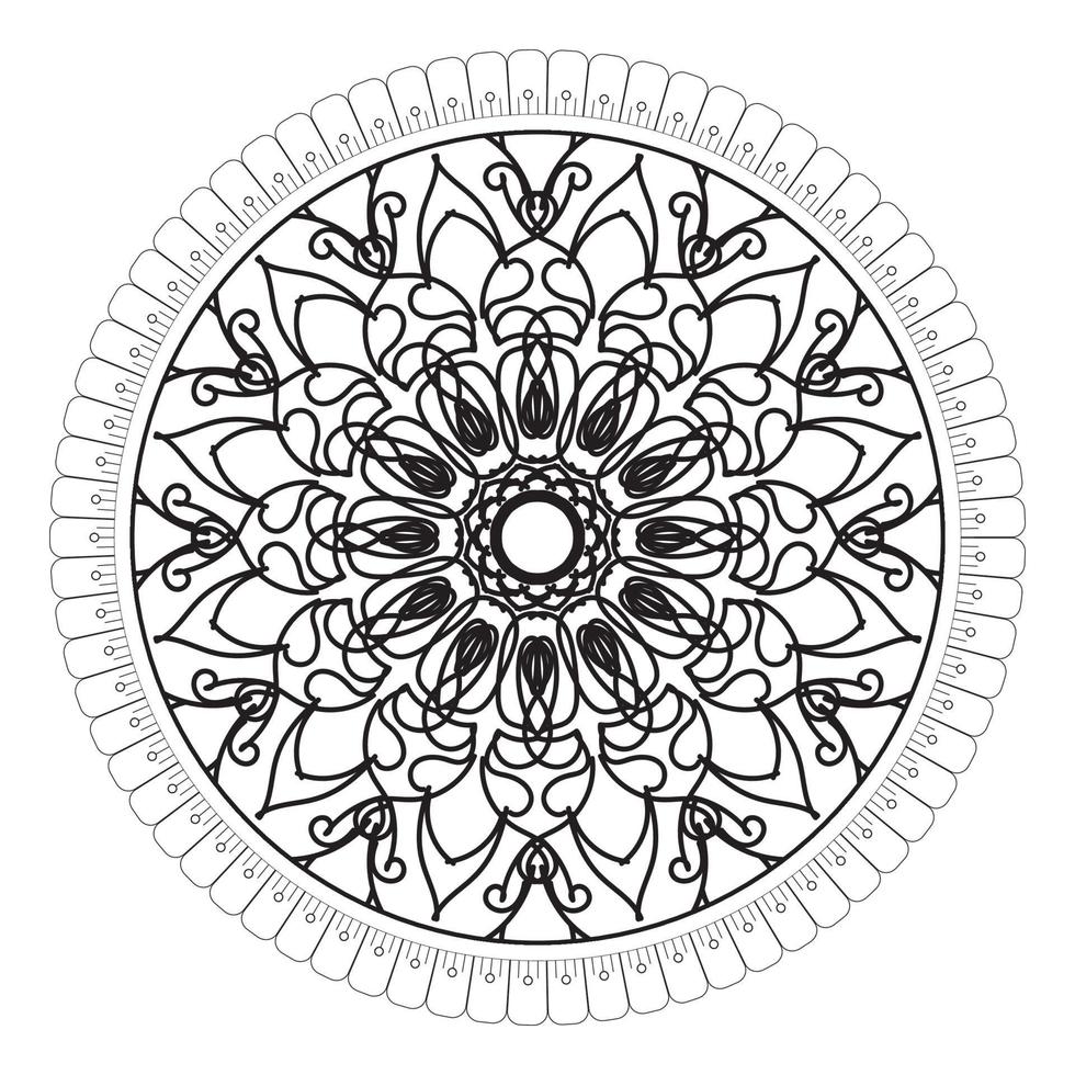 cirkulärt mönster i form av mandala med blomma för henna mandala tatuering dekoration vektor