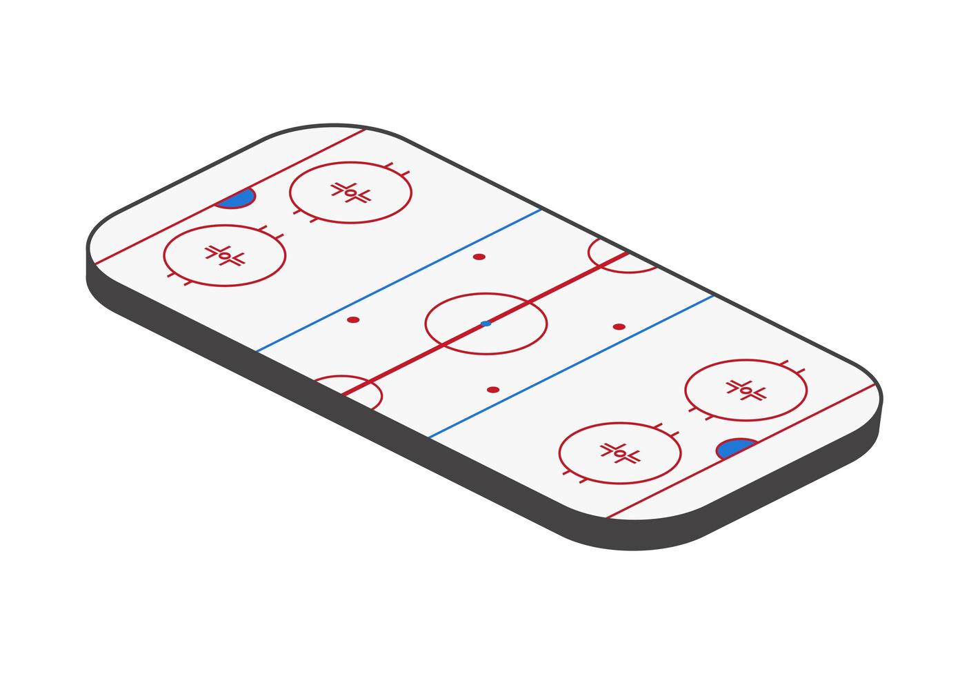 ishockeyrink. isometrisk arena med repor. vektor illustration