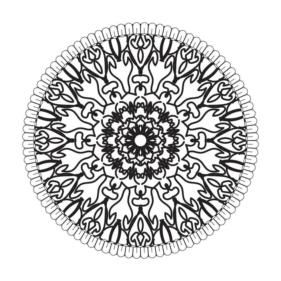 kreisförmiges Muster in Form von Mandala mit Blume für Henna-Mandala-Tattoo-Dekoration vektor