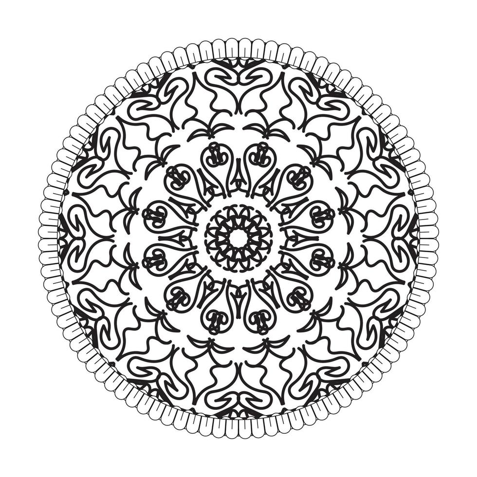 kreisförmiges Muster in Form von Mandala mit Blume für Henna-Mandala-Tattoo-Dekoration vektor