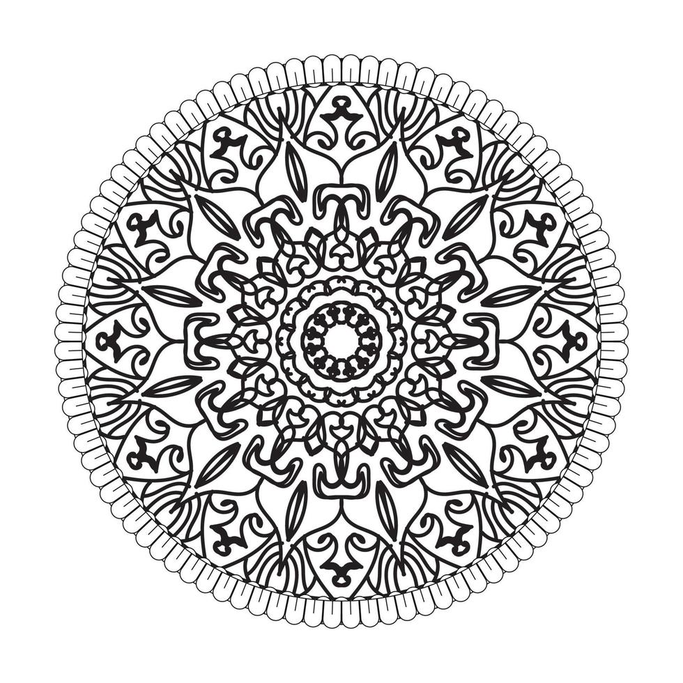 kreisförmiges Muster in Form von Mandala mit Blume für Henna-Mandala-Tattoo-Dekoration vektor