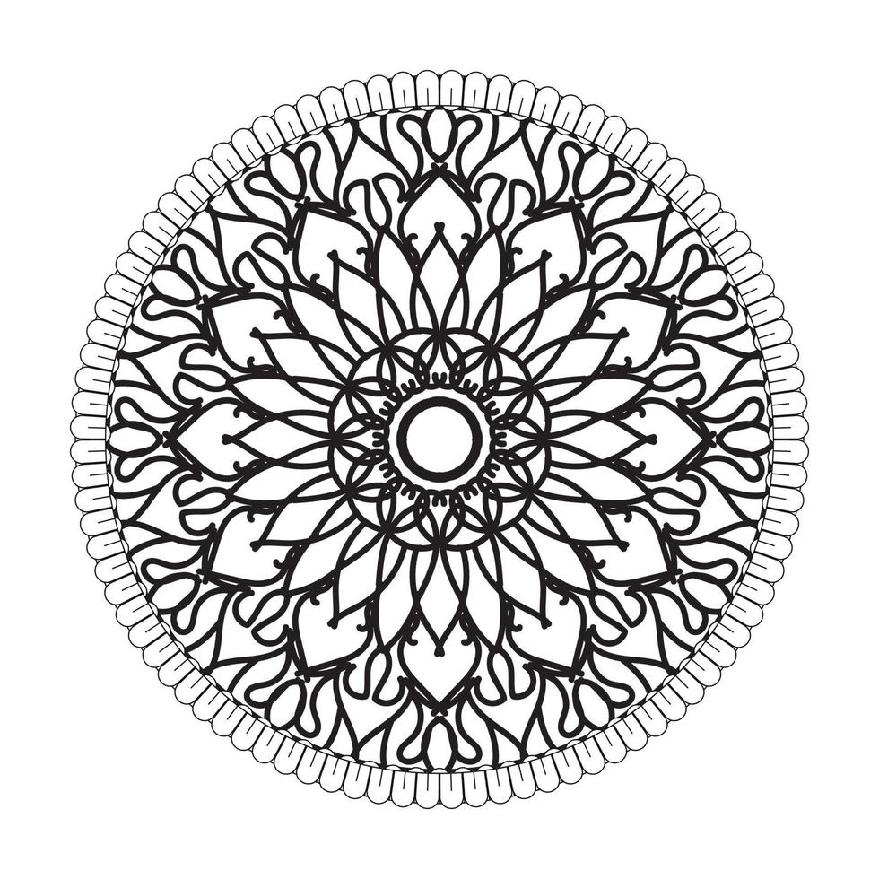 kreisförmiges Muster in Form von Mandala mit Blume für Henna-Mandala-Tattoo-Dekoration vektor