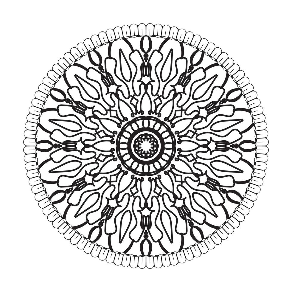 kreisförmiges Muster in Form von Mandala mit Blume für Henna-Mandala-Tattoo-Dekoration vektor