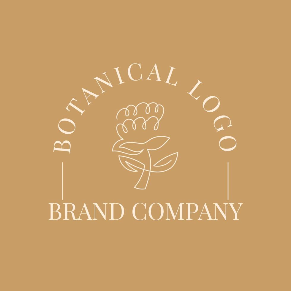 botanisk blomma en rad logotyp illustration vektor