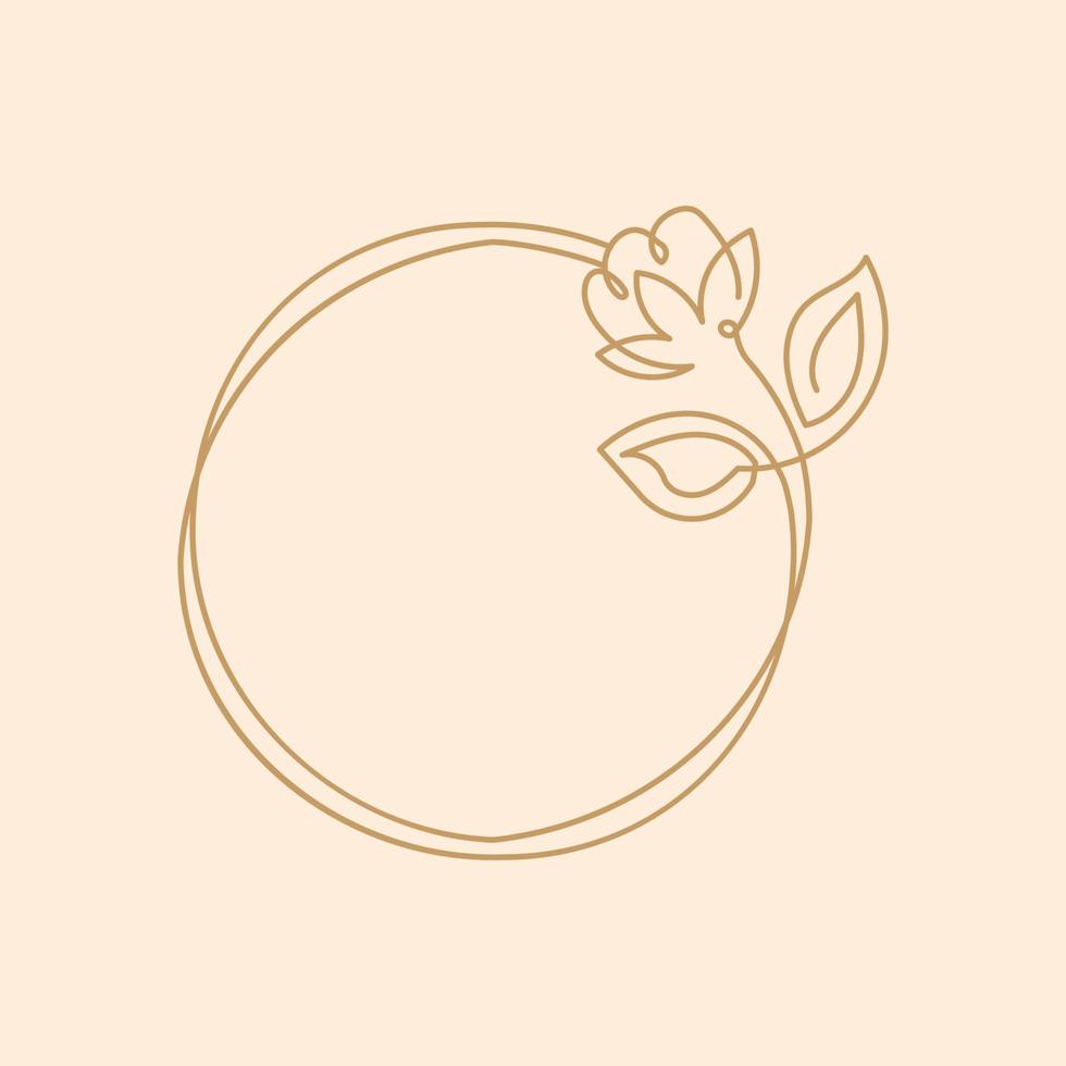 handritad linje blomma logotyp vektor