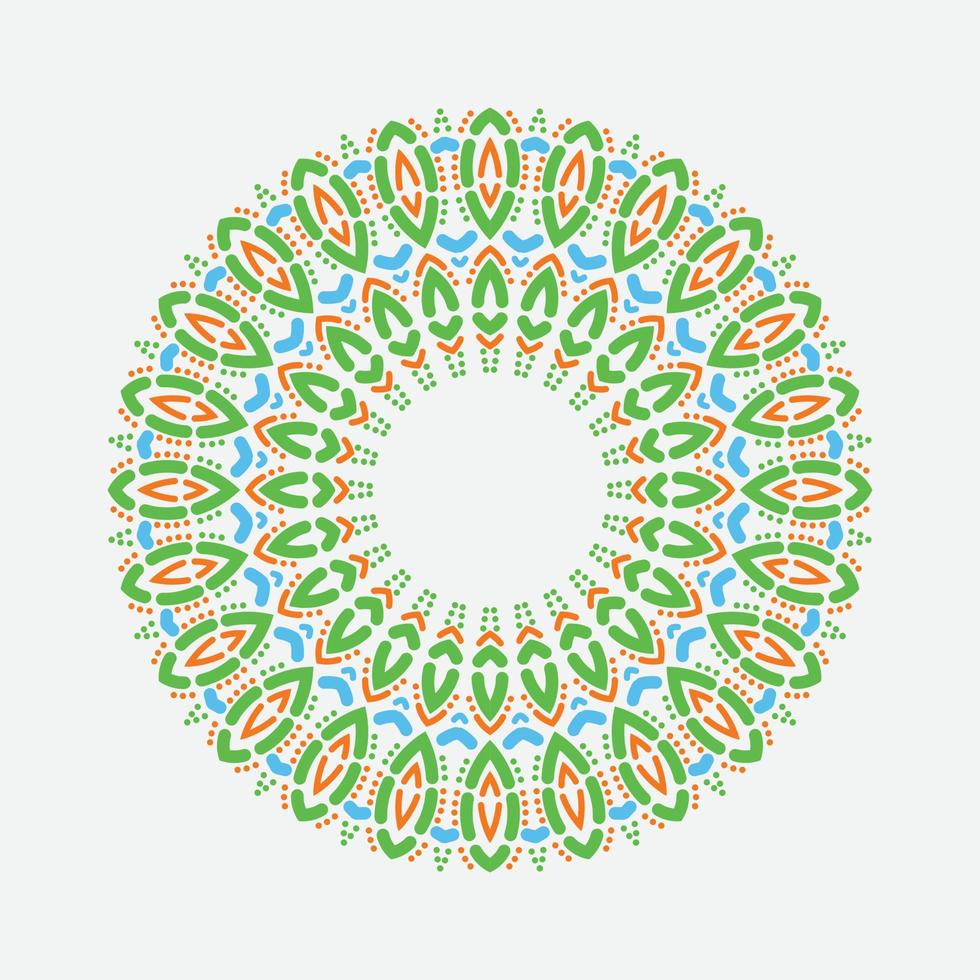 enkel mandala. dekorativ rund prydnad. isolerad på vit bakgrund. arabiska, indiska, ottomanska motiv. för kort, inbjudningar, t-shirts. vektor färg illustration.