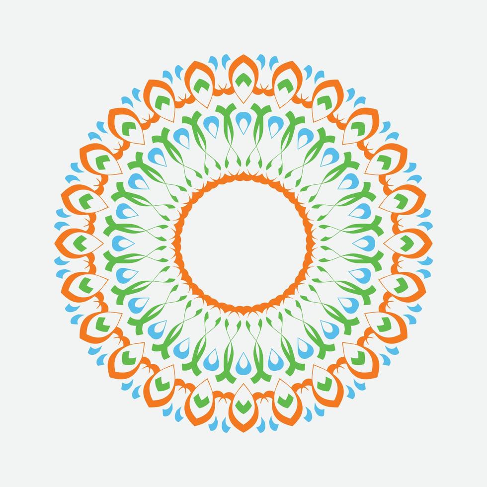 hindia mandala. dekorativ rund prydnad. isolerad på vit bakgrund. arabiska, indiska, ottomanska motiv. för kort, inbjudningar, t-shirts. vektor färg illustration.