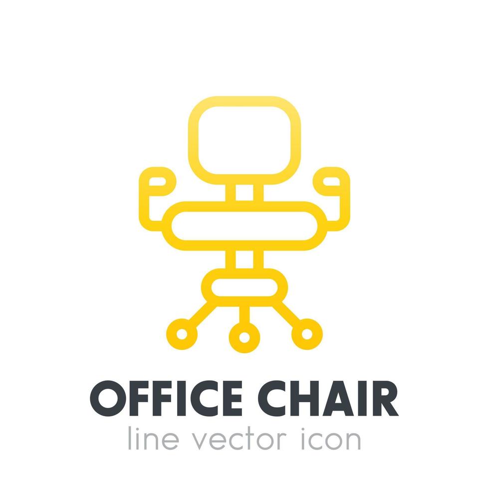 Bürostuhl-Symbol im linearen Stil über Weiß, Vektorillustration vektor