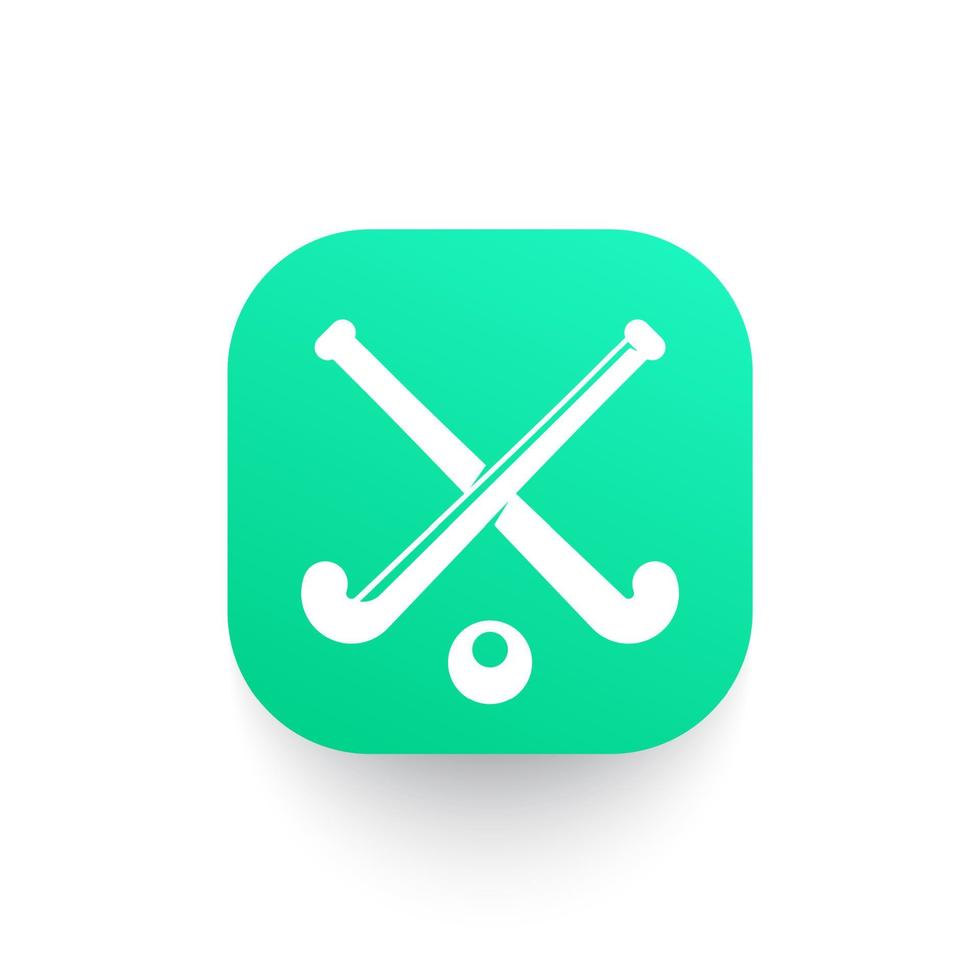 Feldhockey-Symbol auf grüner Form, Vektorillustration vektor