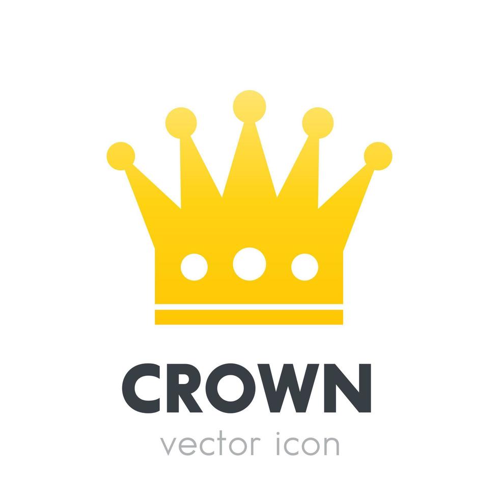 Krone-Logo-Element, Vektorsymbol auf weiß vektor
