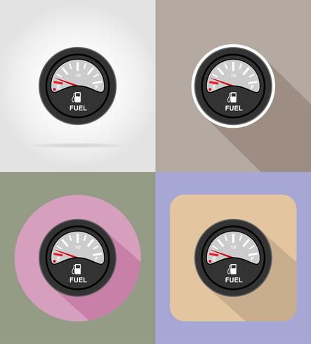bränsle nivå indikator platt ikoner vektor illustration