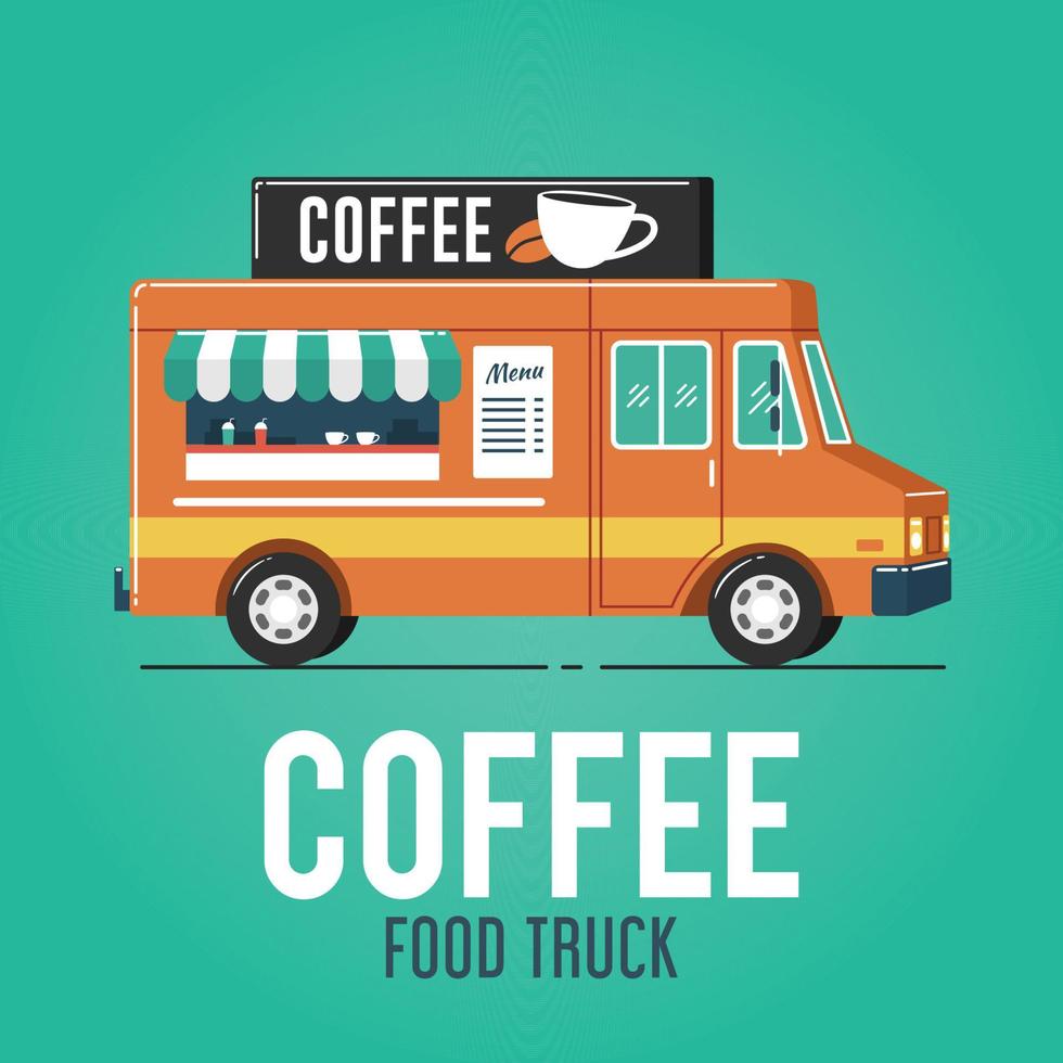 kaffe food truck vektor