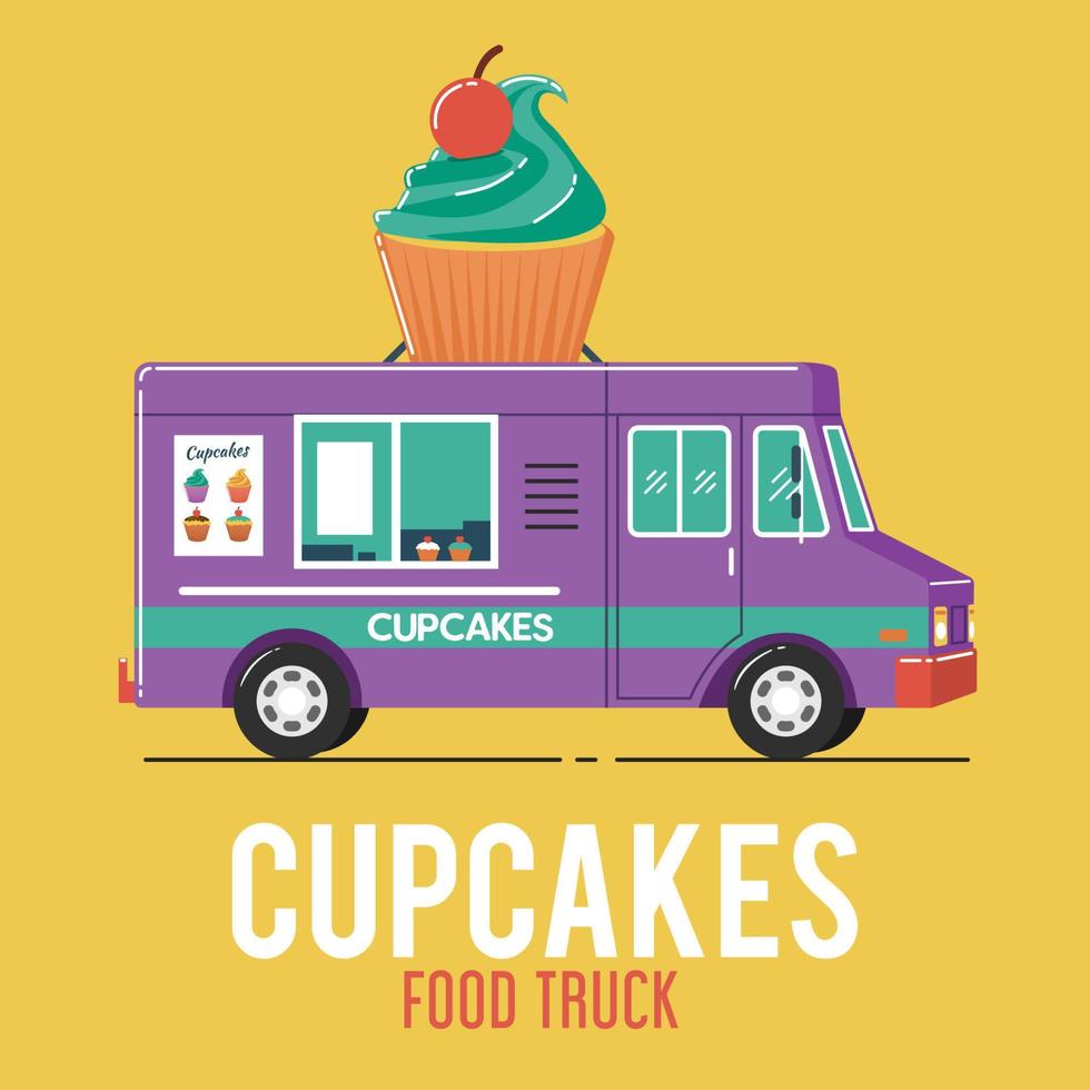 cupcakes food truck vektor