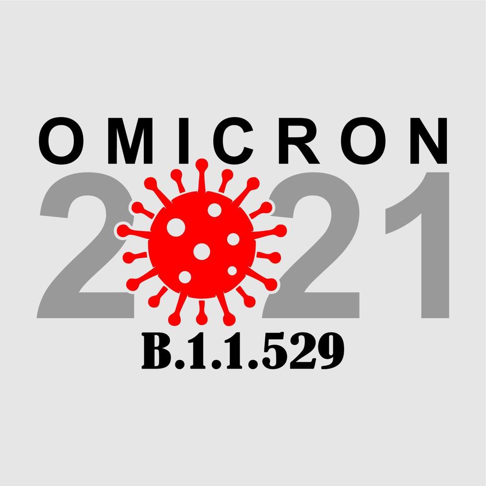 omicron variant av covid. ny stam av coronavirus. vektor symbol för muterat virus