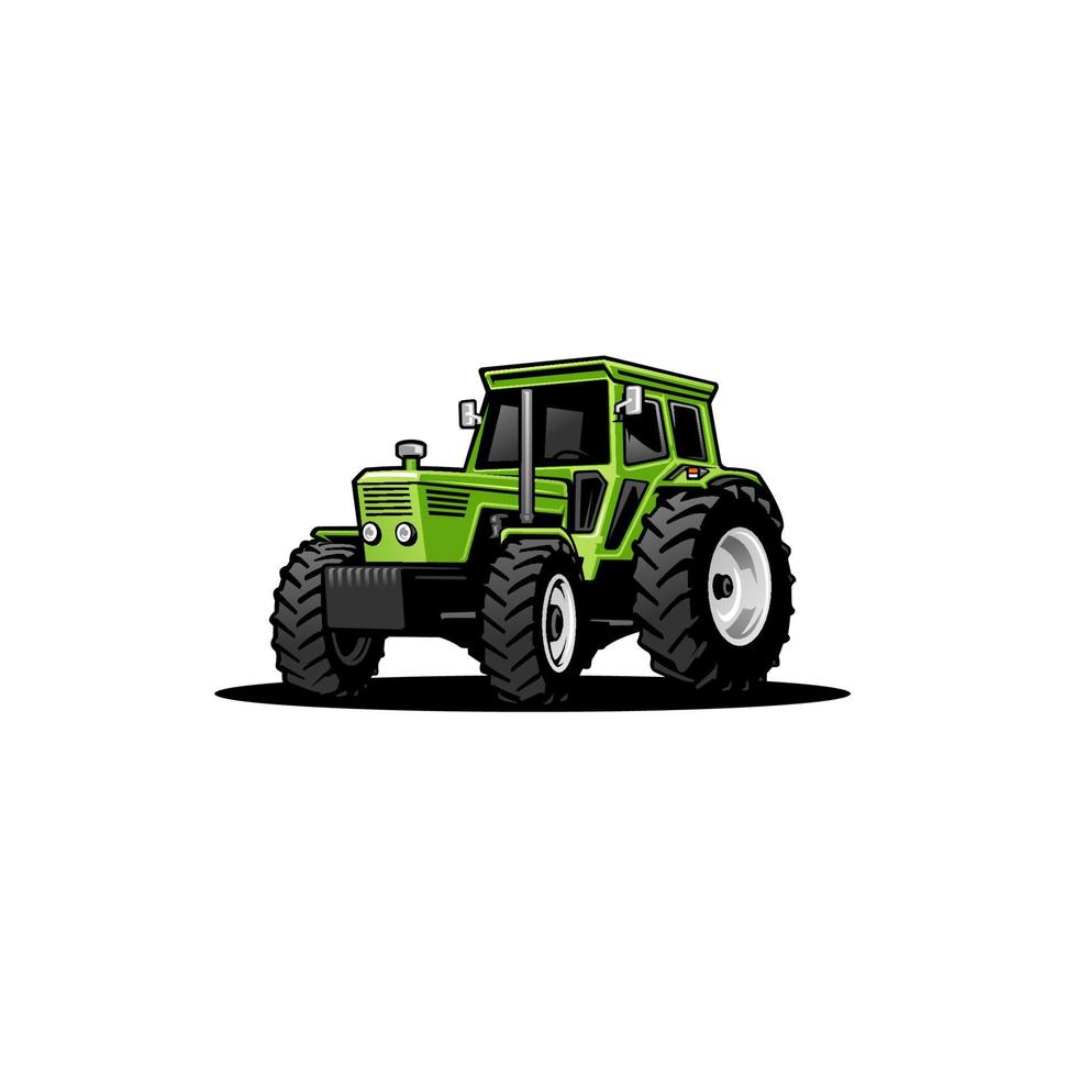 grüner landwirtschaftlicher traktor-illustrationsvektor vektor