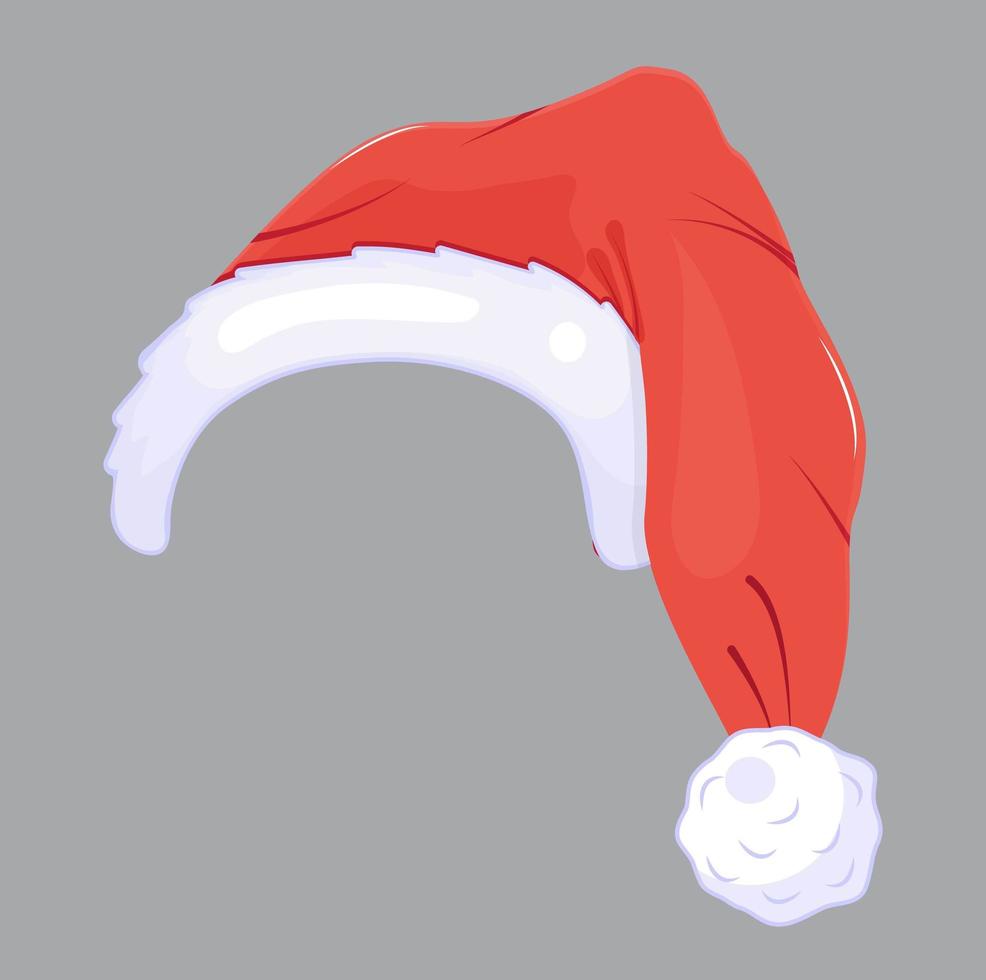 Weihnachtsmann-Hut-Vektor. Weihnachten und Neujahr Illustration. vektor