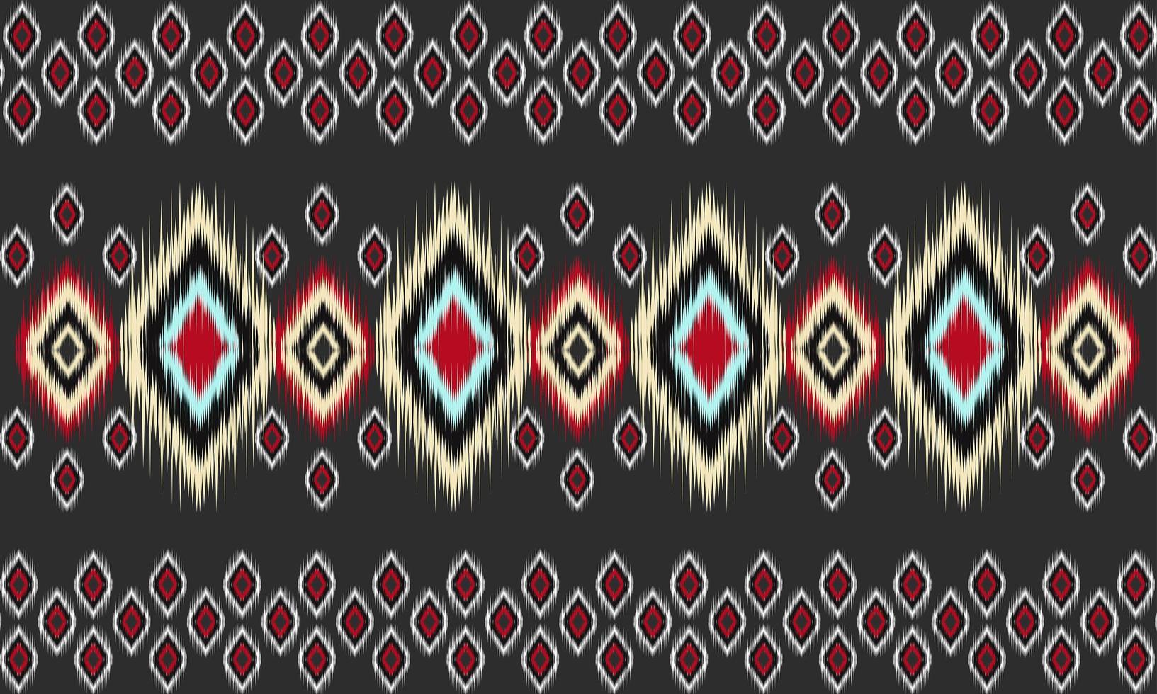 geometrisches ethnisches orientalisches Ikat-Muster traditionelles Design für Hintergrund, Teppich, Tapete, Kleidung, Verpackung, Batik, Stoff, Vektorillustration. Stickereiart. vektor