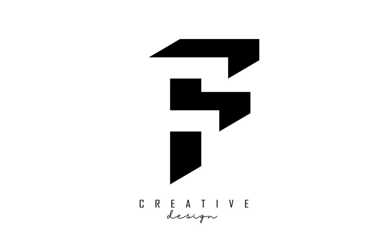 Doppel-F-Buchstaben-Logo mit negativem Raumdesign. Buchstabe f mit geometrischer Typografie. vektor
