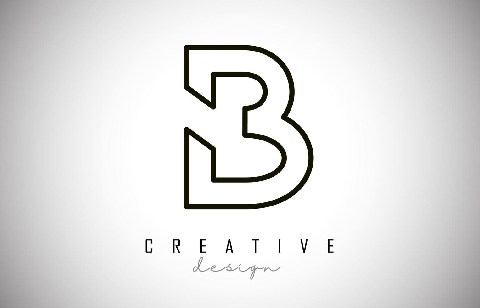 b bokstav logotyp monogram vektor design. kreativ b bokstavsikon med svarta linjer